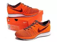 nike flyknit trainer hommesn casual skoorange noir blanc